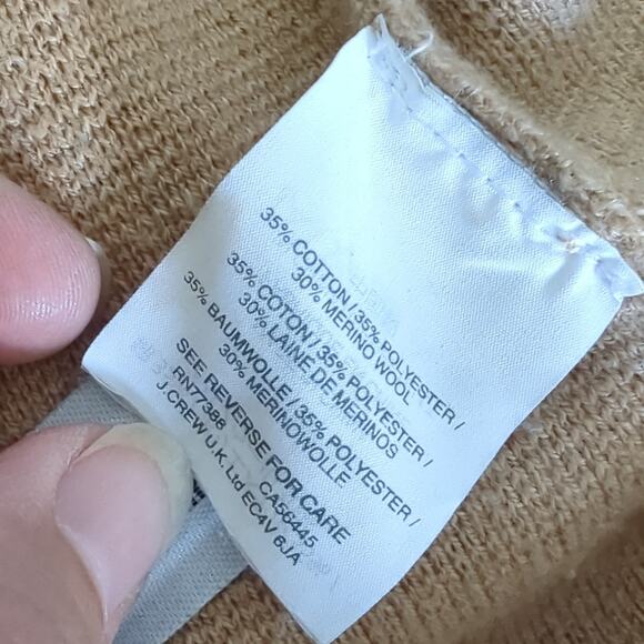 J.Crew Sophie Open Front Sweater Blazer Tan Camel Merino Wool Academia Womens XS - Picture 9 of 11